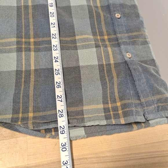 Wellen Light Blue Corduroy Plaid Button Down Casual Shirt XXL organic cotton - Picture 16 of 16